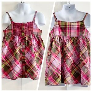 GAP KIDS Girl’s Smocked Plaid Tank Size 5T